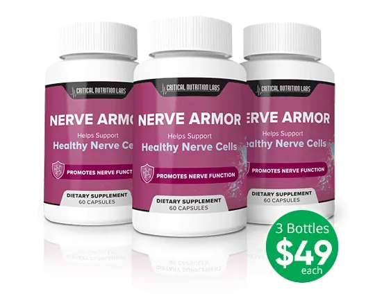 Nerve Armor Natural Nerve Health Supplement Bottles